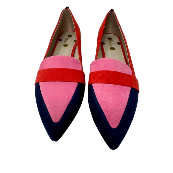 Boden NEW Scarlett Pointy Suede Colorblock Low Heel Shoe Size 39 / 9 - Picture 3 of 8